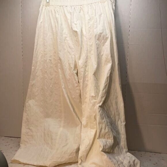 Sienna Quilted Wide Leg Pants S Cotton Lycra Elastic Waist Vintage Look Made In - Picture 3 of 7